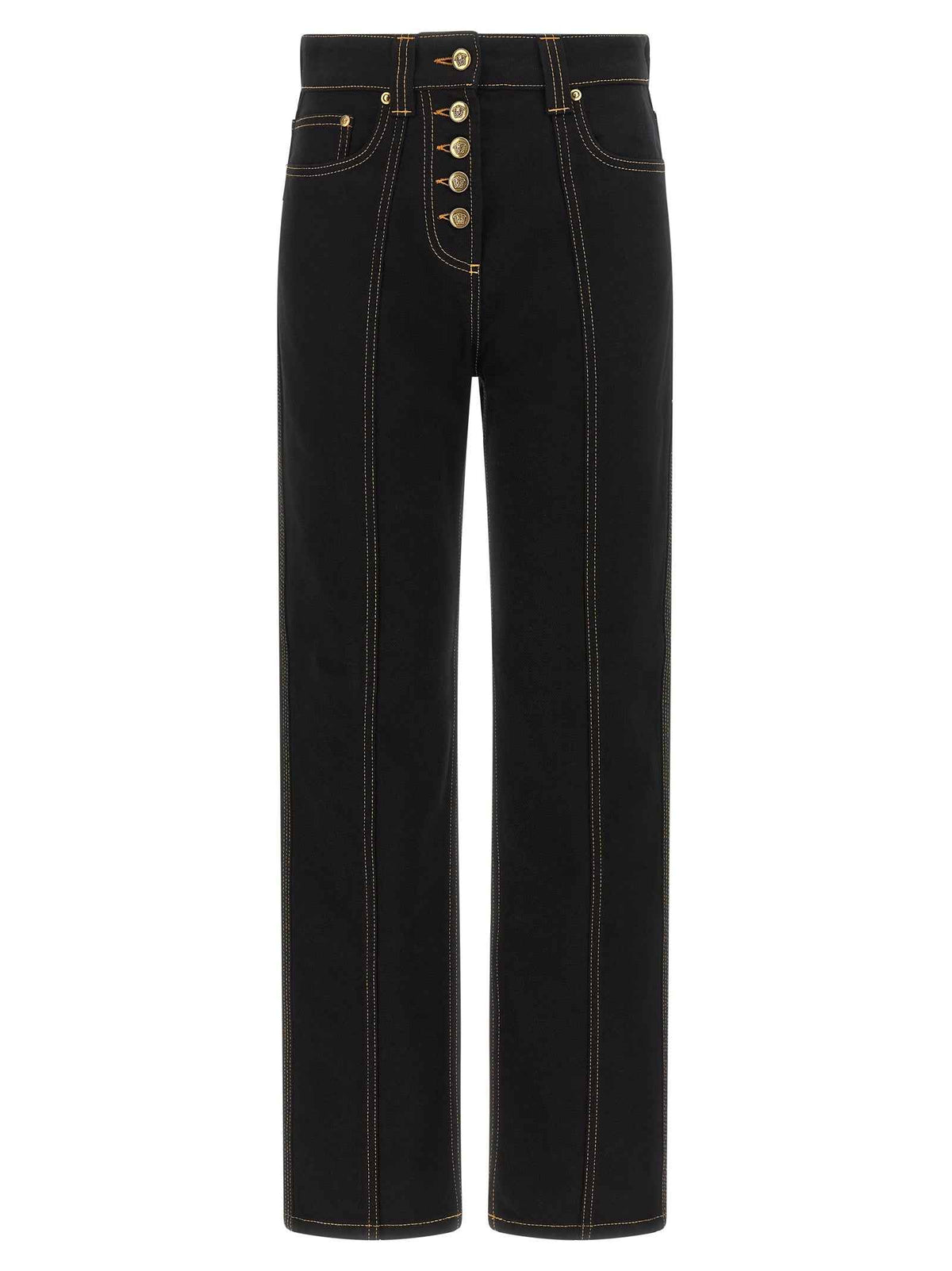 Versace Black Cotton High-Waisted Jean