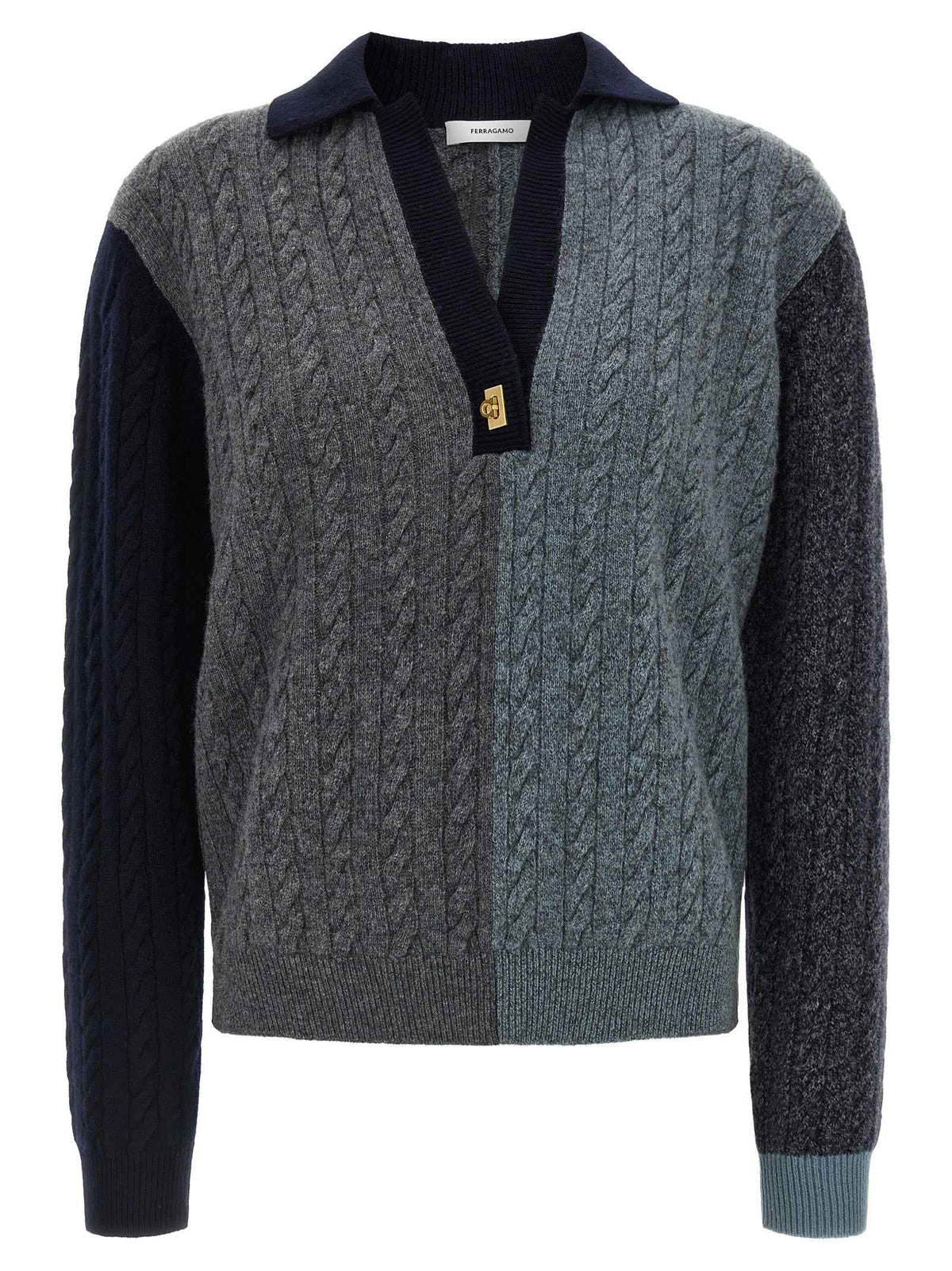 Ferragamo Multicolor Virgin Wool Cardigan