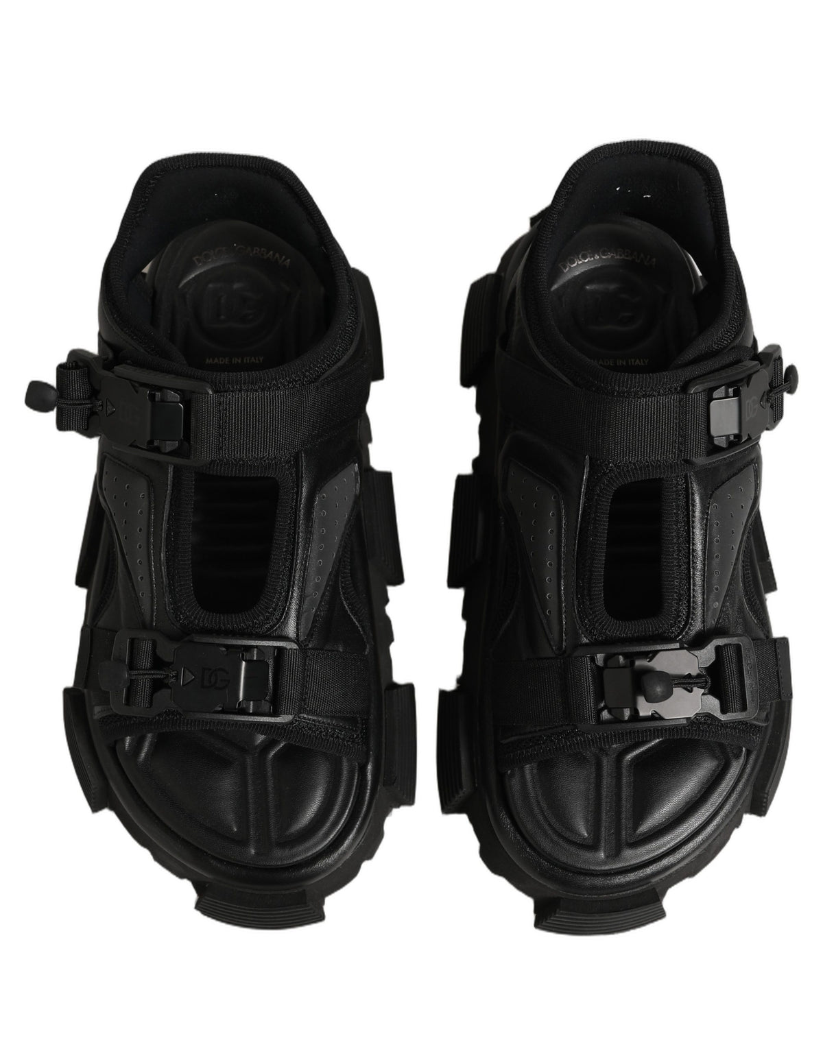 Dolce & Gabbana Black Logo Detailed Men Chunky Sandals Shoes