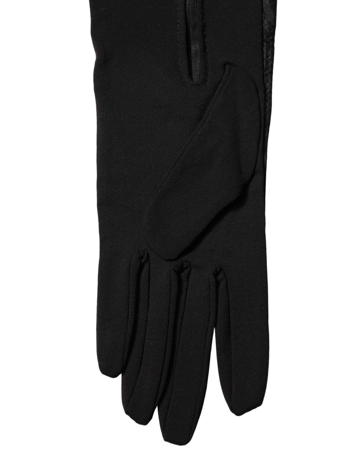 Dolce & Gabbana Black Viscose Long Elbow Length Gloves