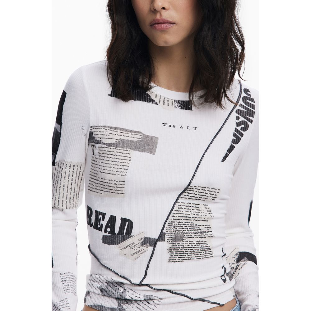 Desigual White Viscose Women T-Shirt