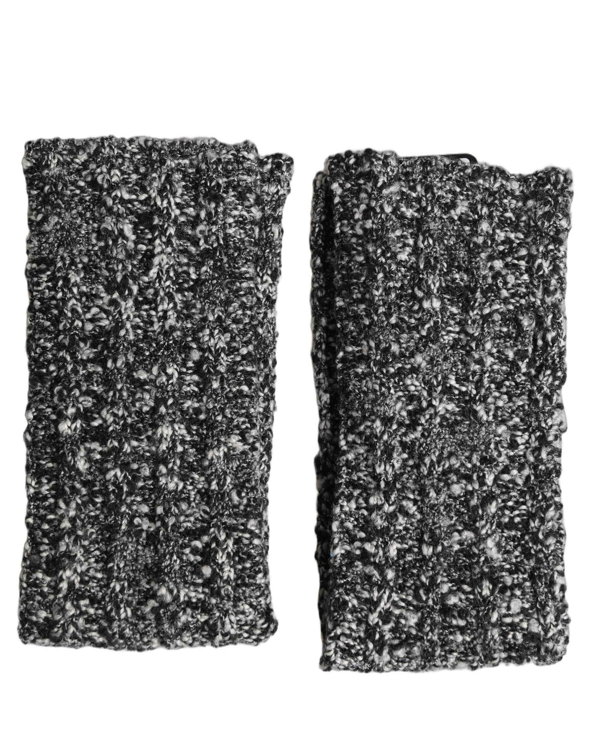 Dolce & Gabbana Sleeves Black Wool Blend Knitted Warmer Arm