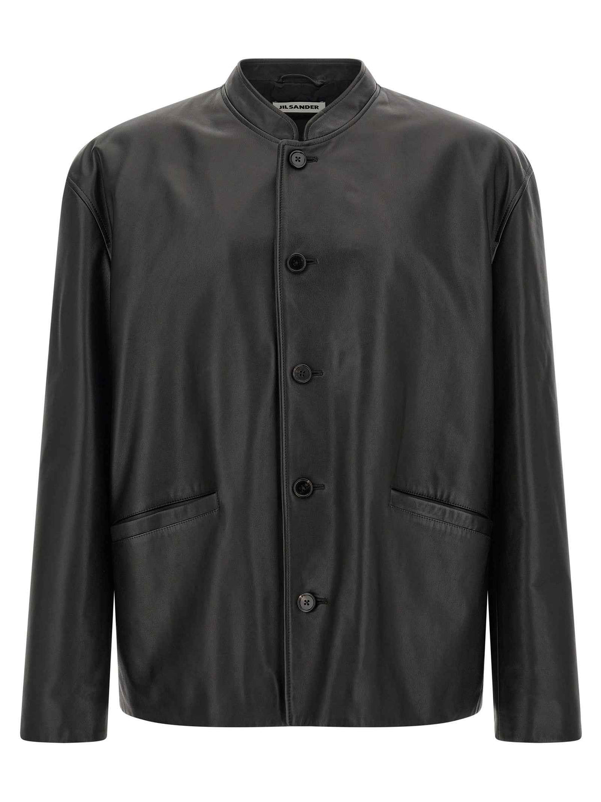 Jil Sander Black Calfskin Leather Jacket