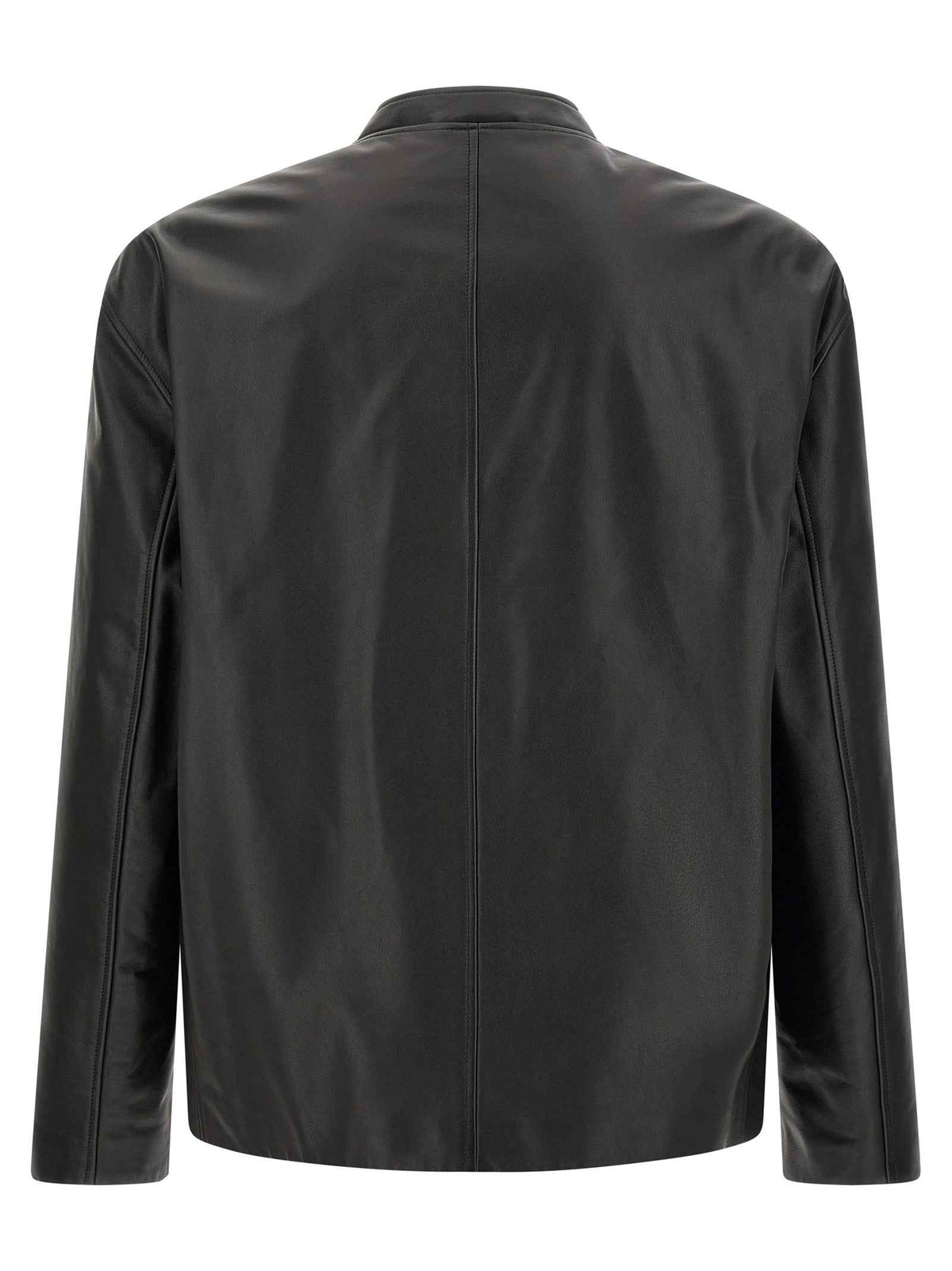Jil Sander Black Calfskin Leather Jacket