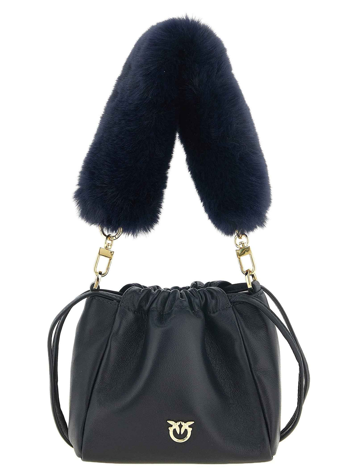 PINKO Blue Lambskin Shoulder Bag