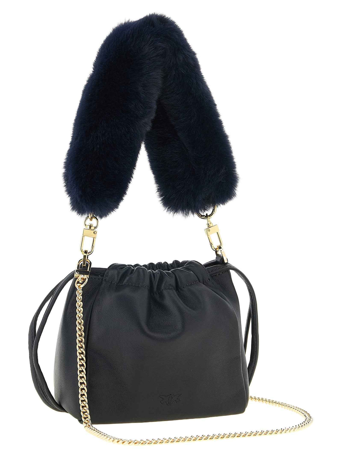 PINKO Blue Lambskin Shoulder Bag