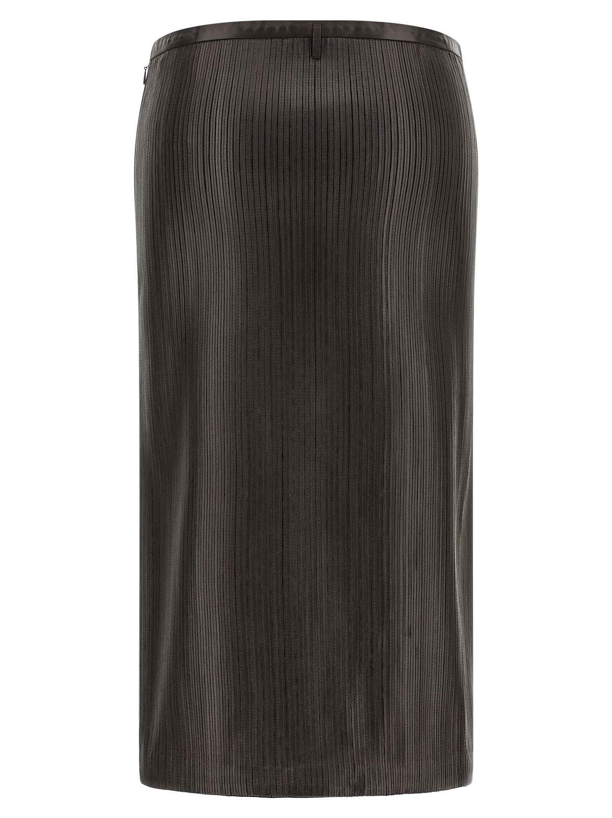 Tom Ford Brown Lamb Leather Midi Skirt
