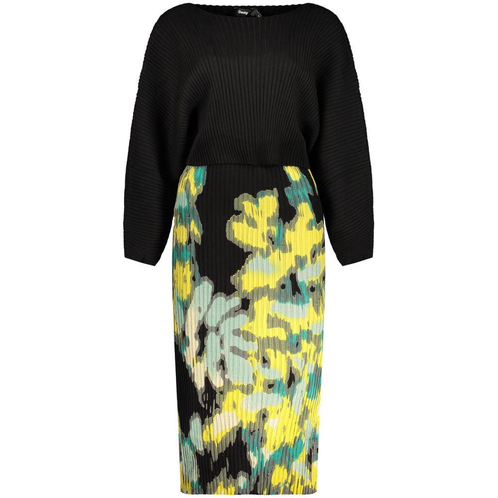 Desigual Black Polyester Casual Dress
