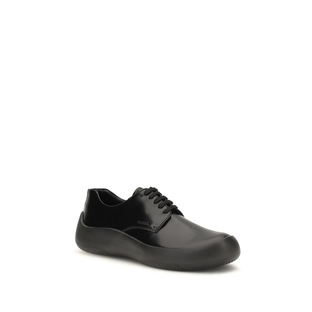 Prada Black Calf Leather Bos Taurus Sneakers
