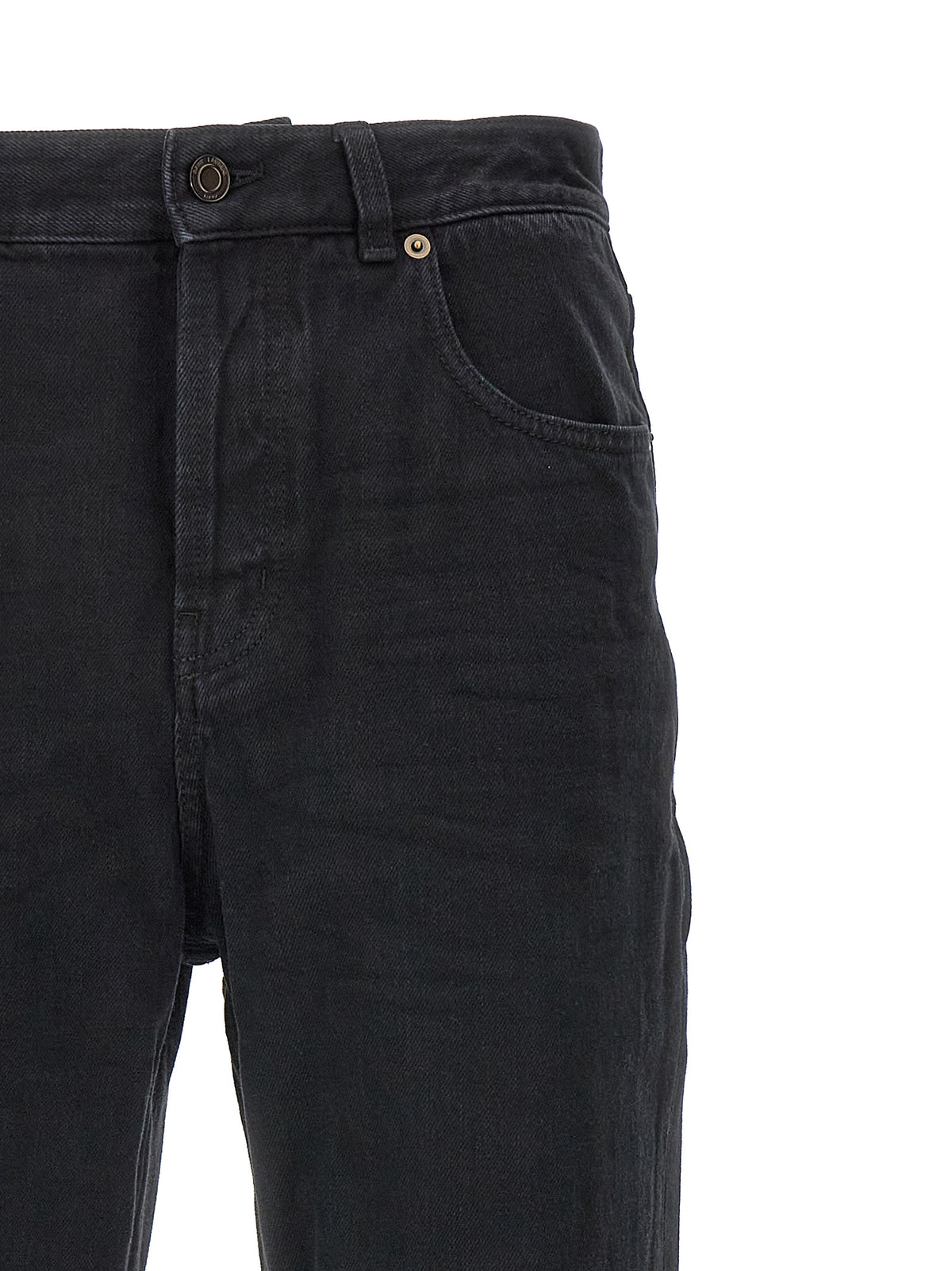 Saint Laurent Black Cotton Straight-Leg Jeans