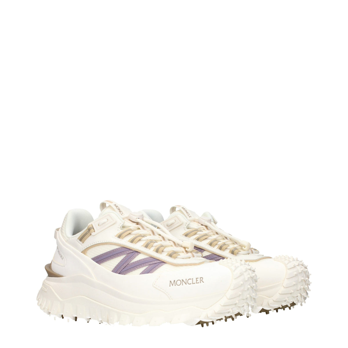 Moncler White Fabric Athletic Sneakers