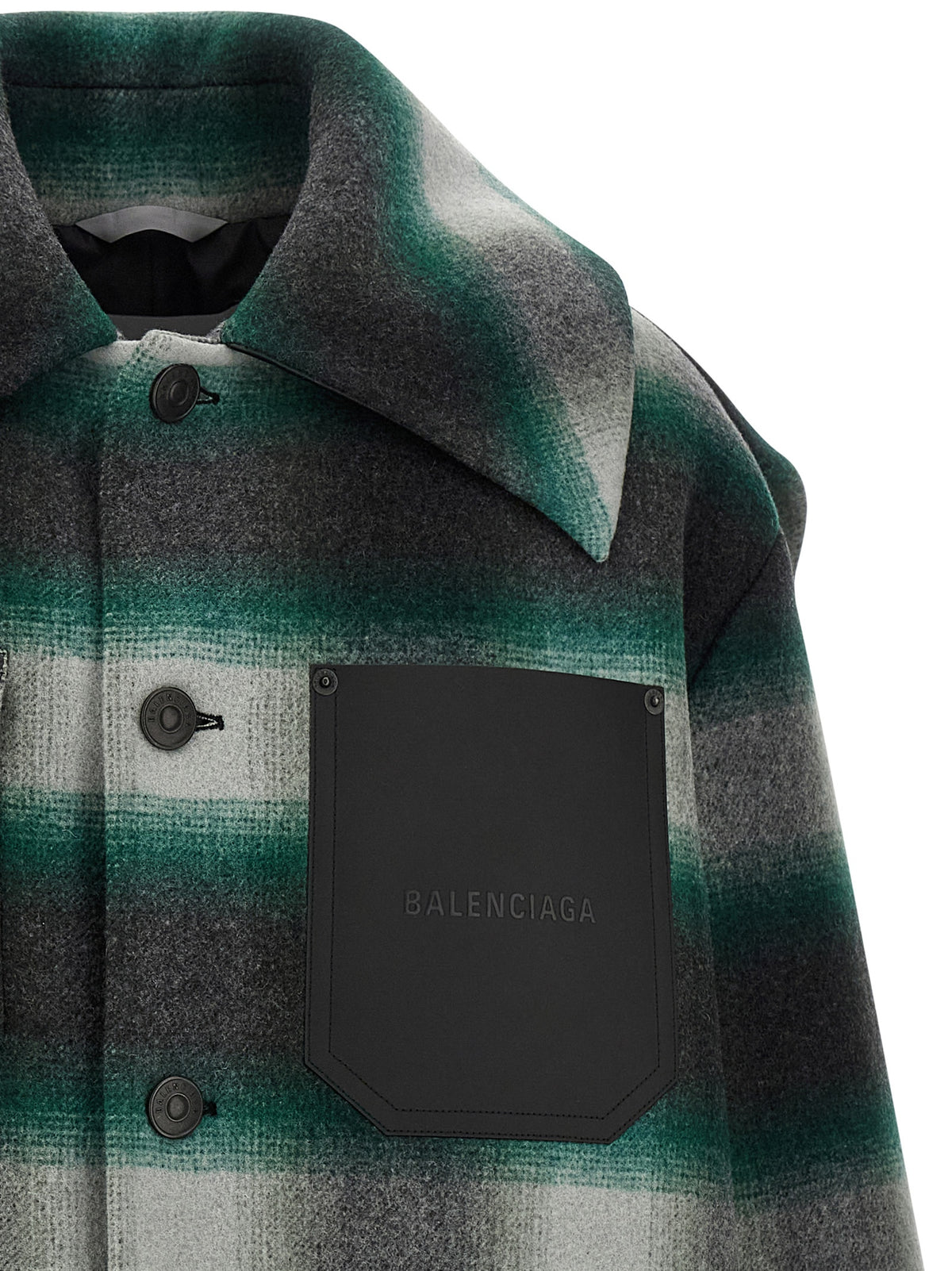 Balenciaga Bicolor Wool Full-Length Jacket