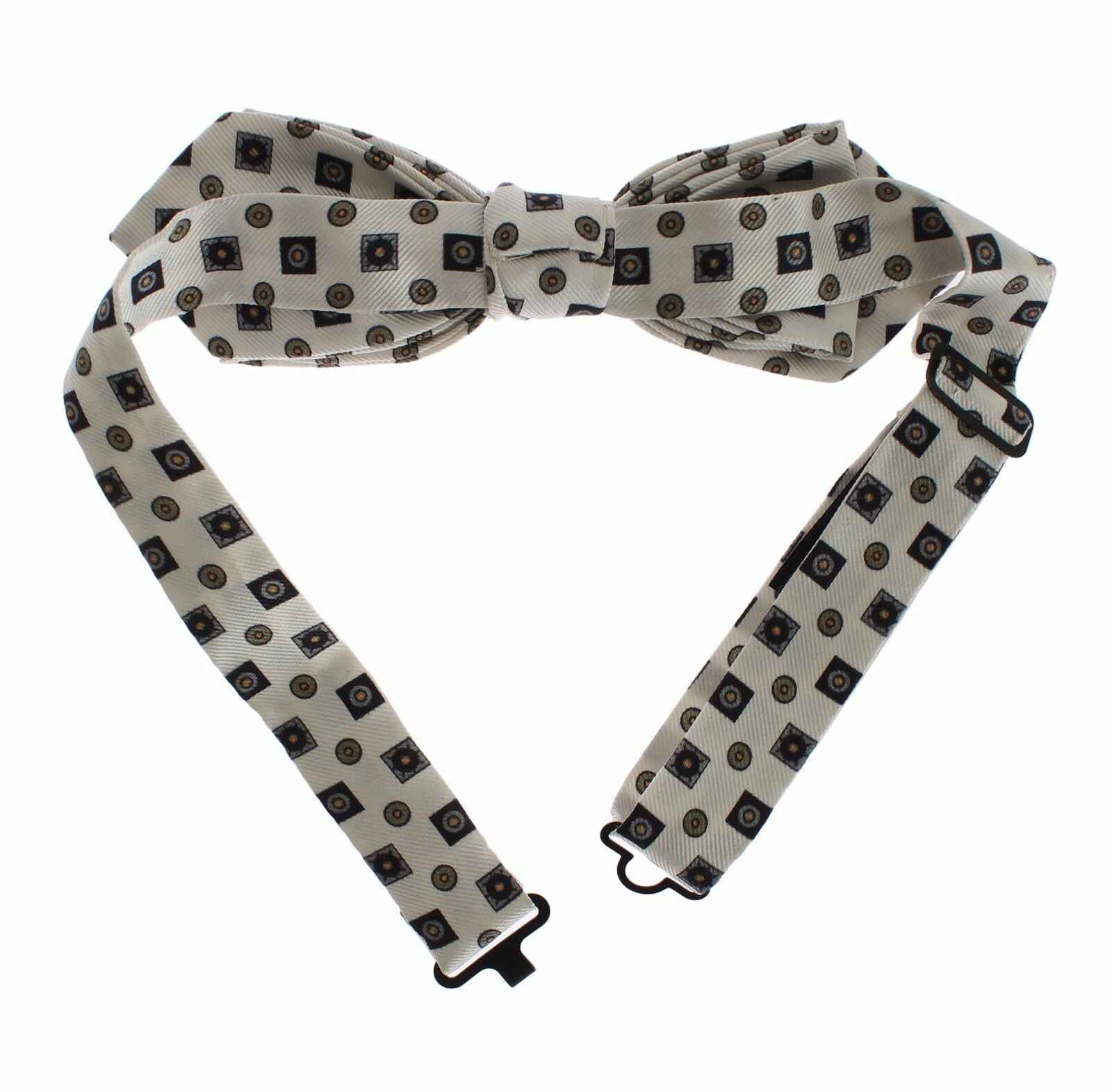 Dolce & Gabbana White Silk Bowtie Leather Men Belt Gift Box
