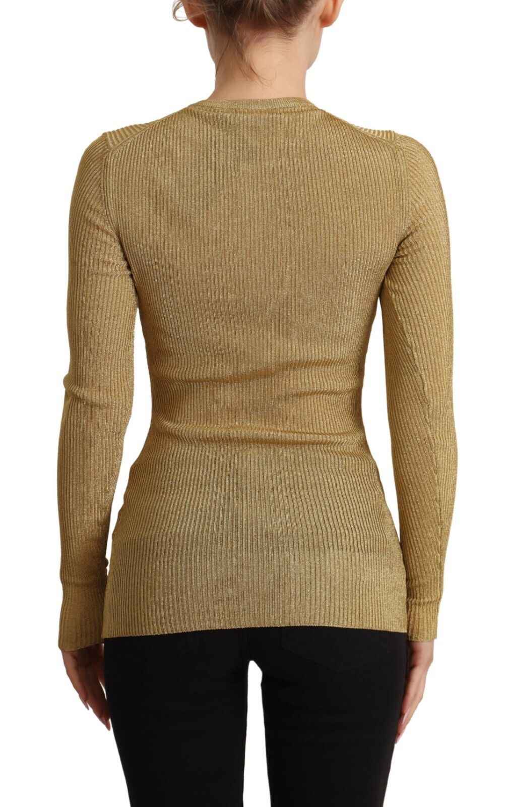 Dolce & Gabbana Gold Viscose Blend Buttons Cardigan Sweater