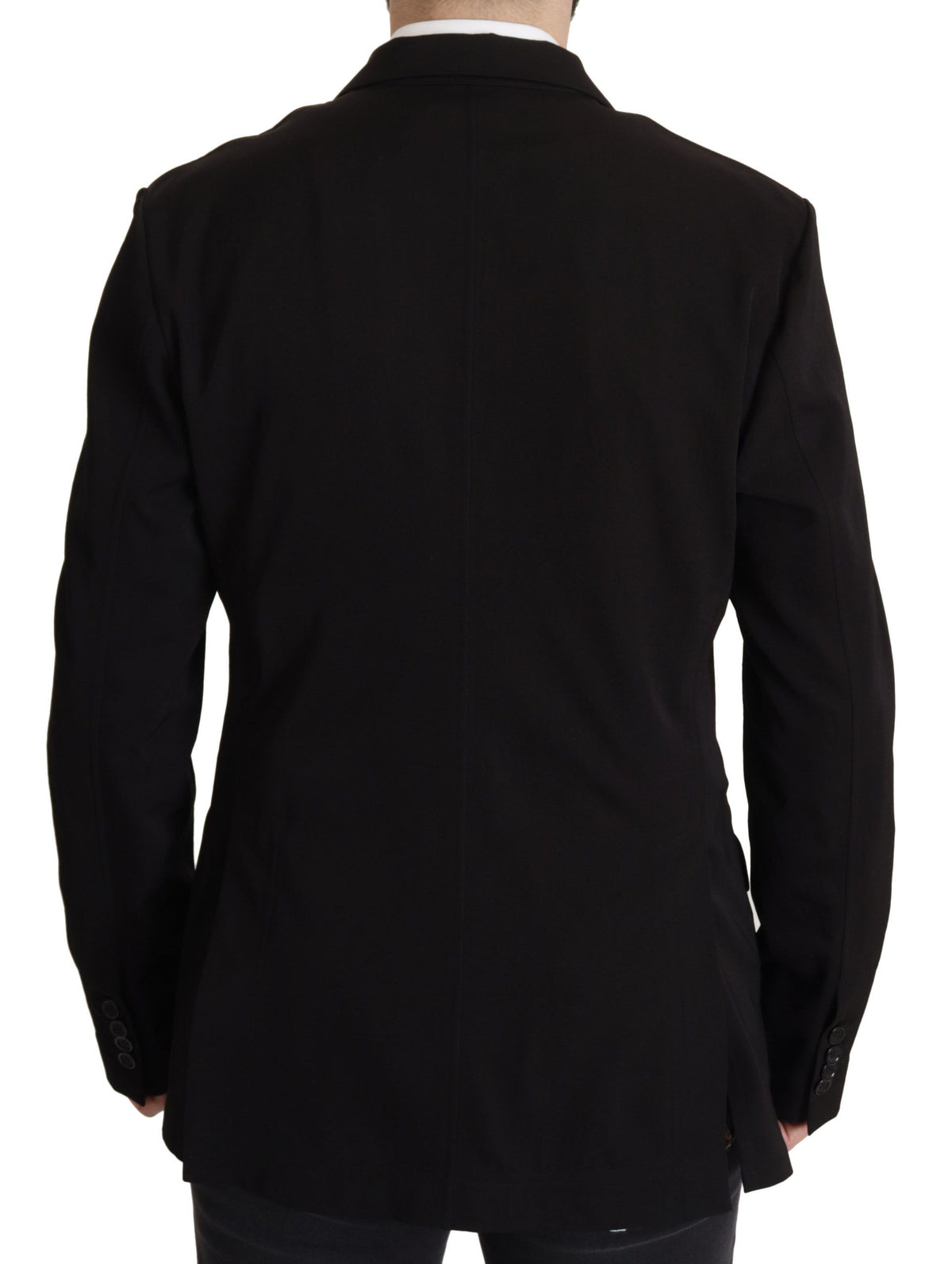 Dolce & Gabbana Black Wool Single Breasted Coat Blazer