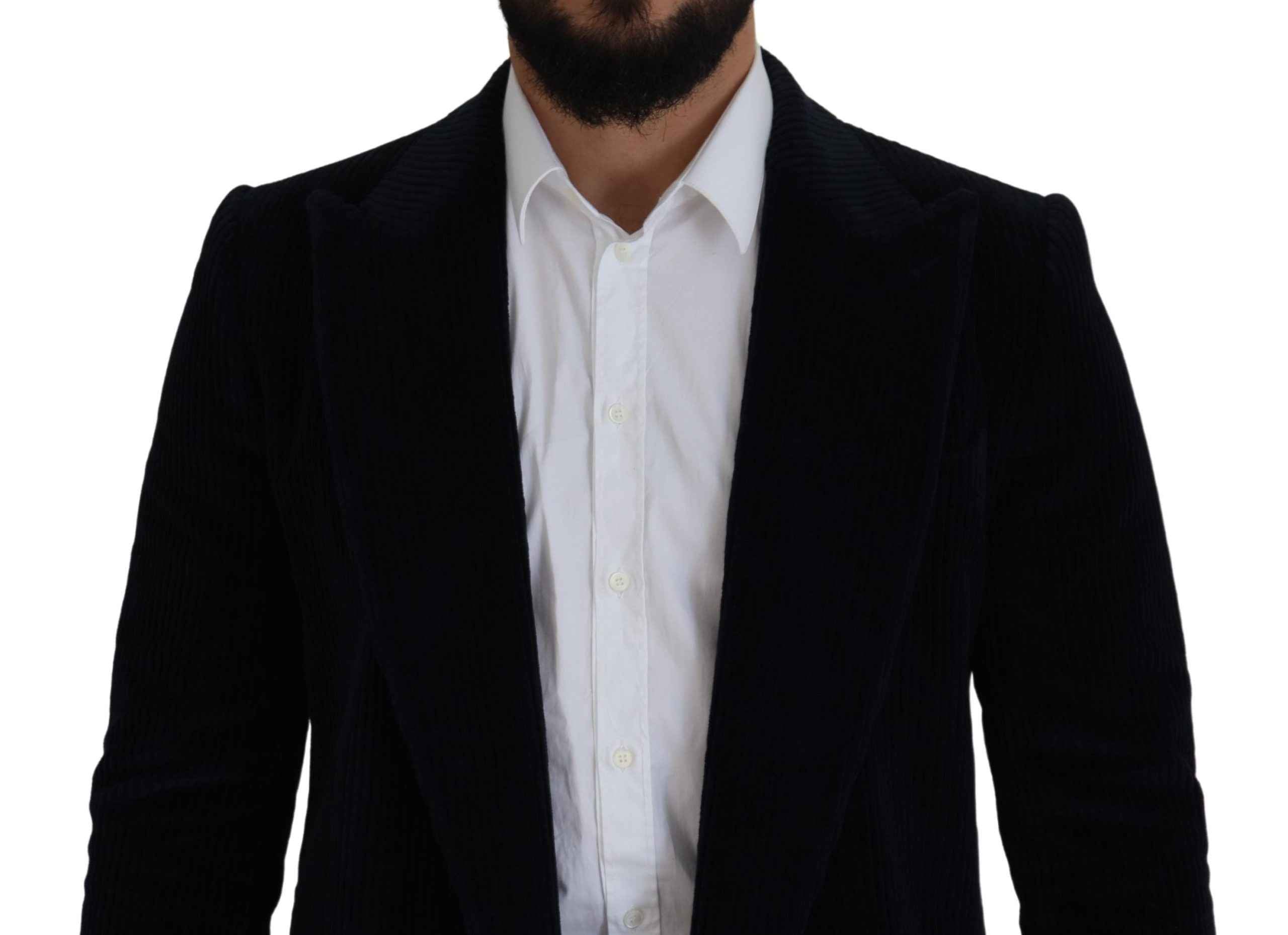 Dolce & Gabbana Black Cotton Cardigan Long Coat Men Jacket