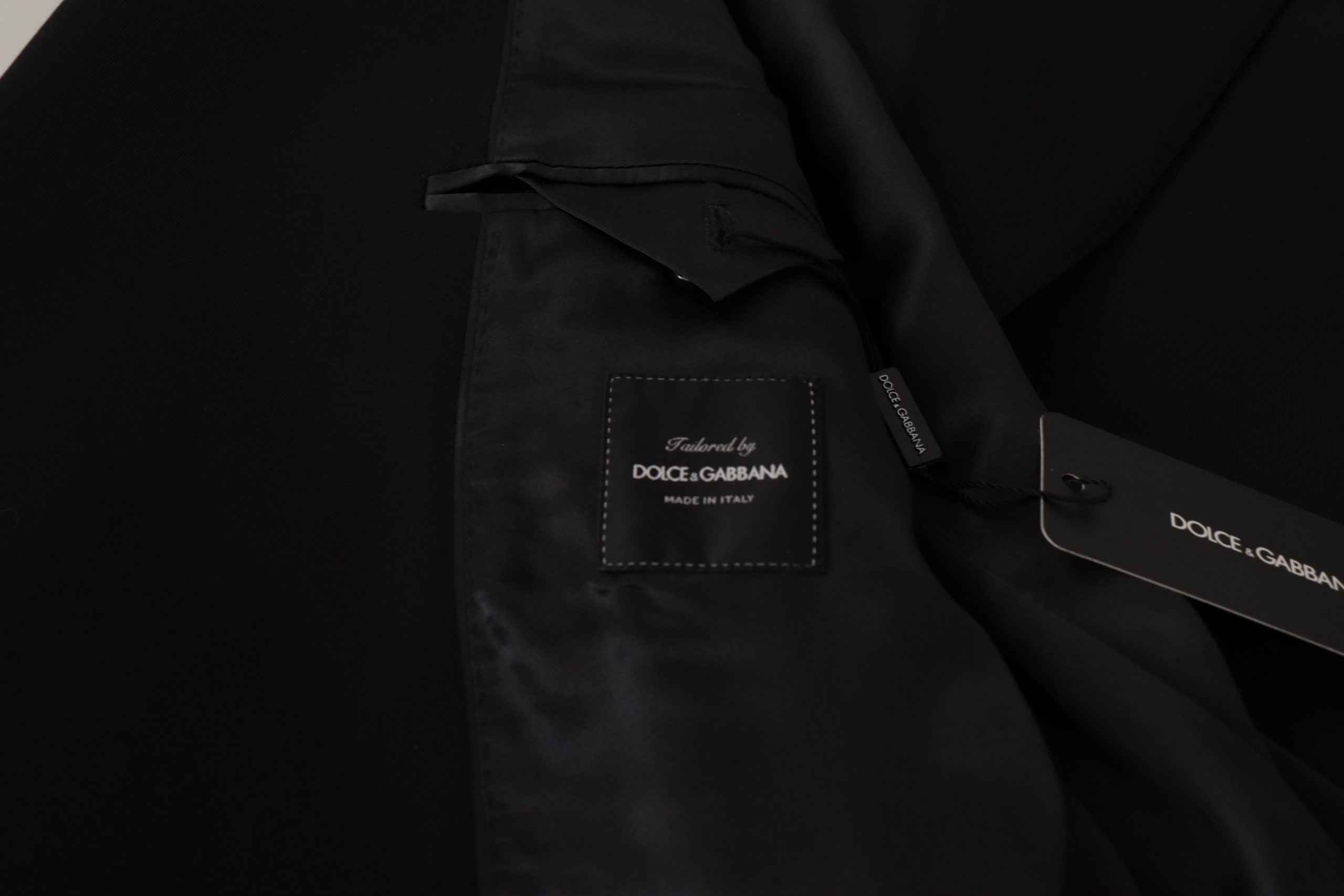 Dolce & Gabbana Black Wool Single Breasted Jacket Blazer