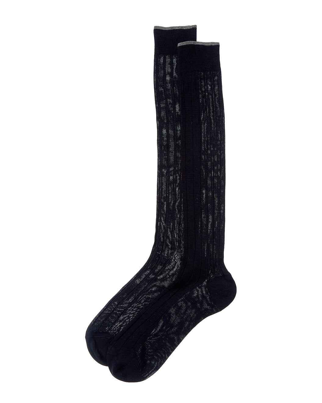BRUNELLO CUCINELLI MEN'S NAVY AND GRAY RIBBED SOCKS