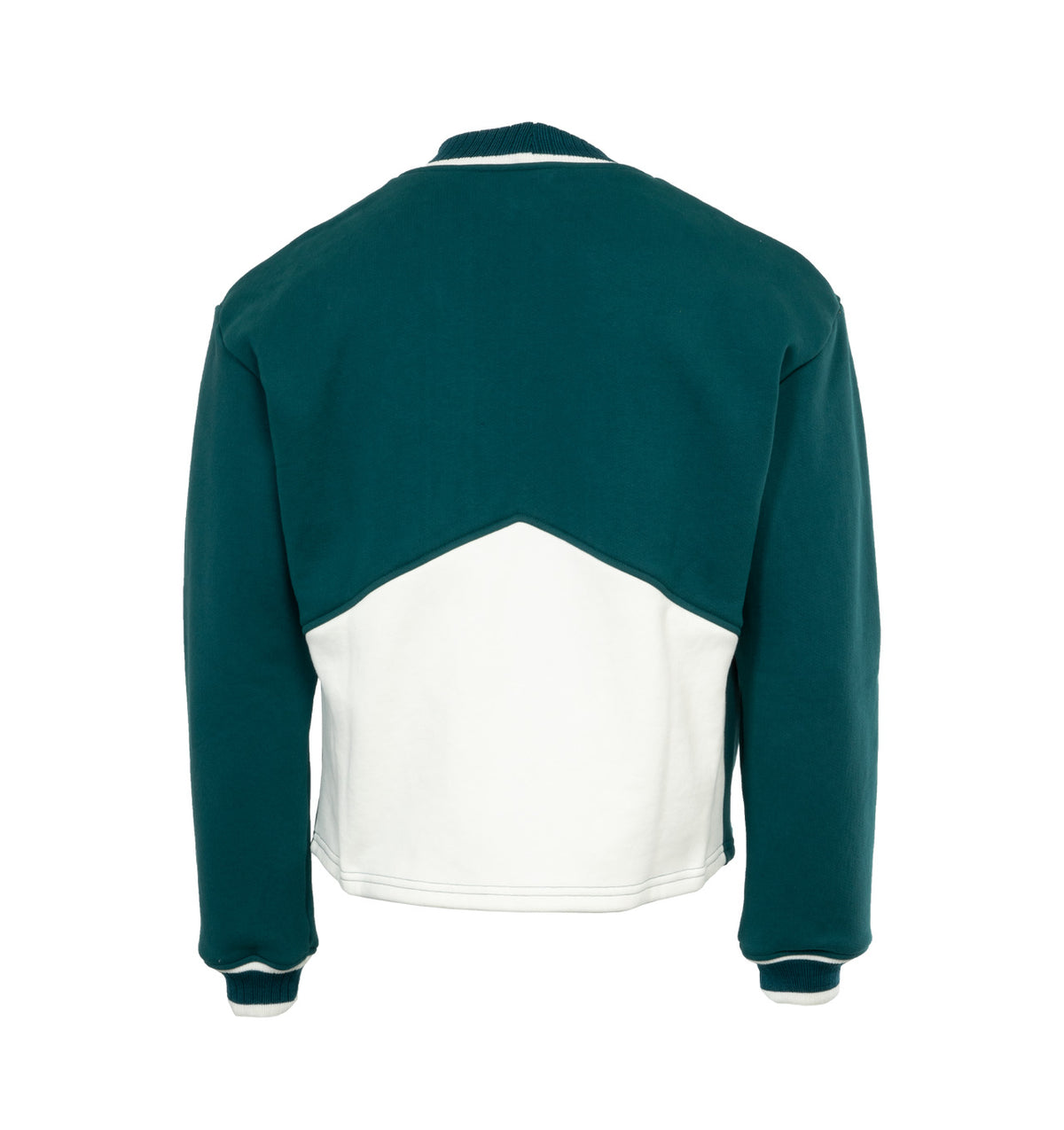 RHUDE MEN'S TEAL CREAM TERRY CARDIGAN SWEATER