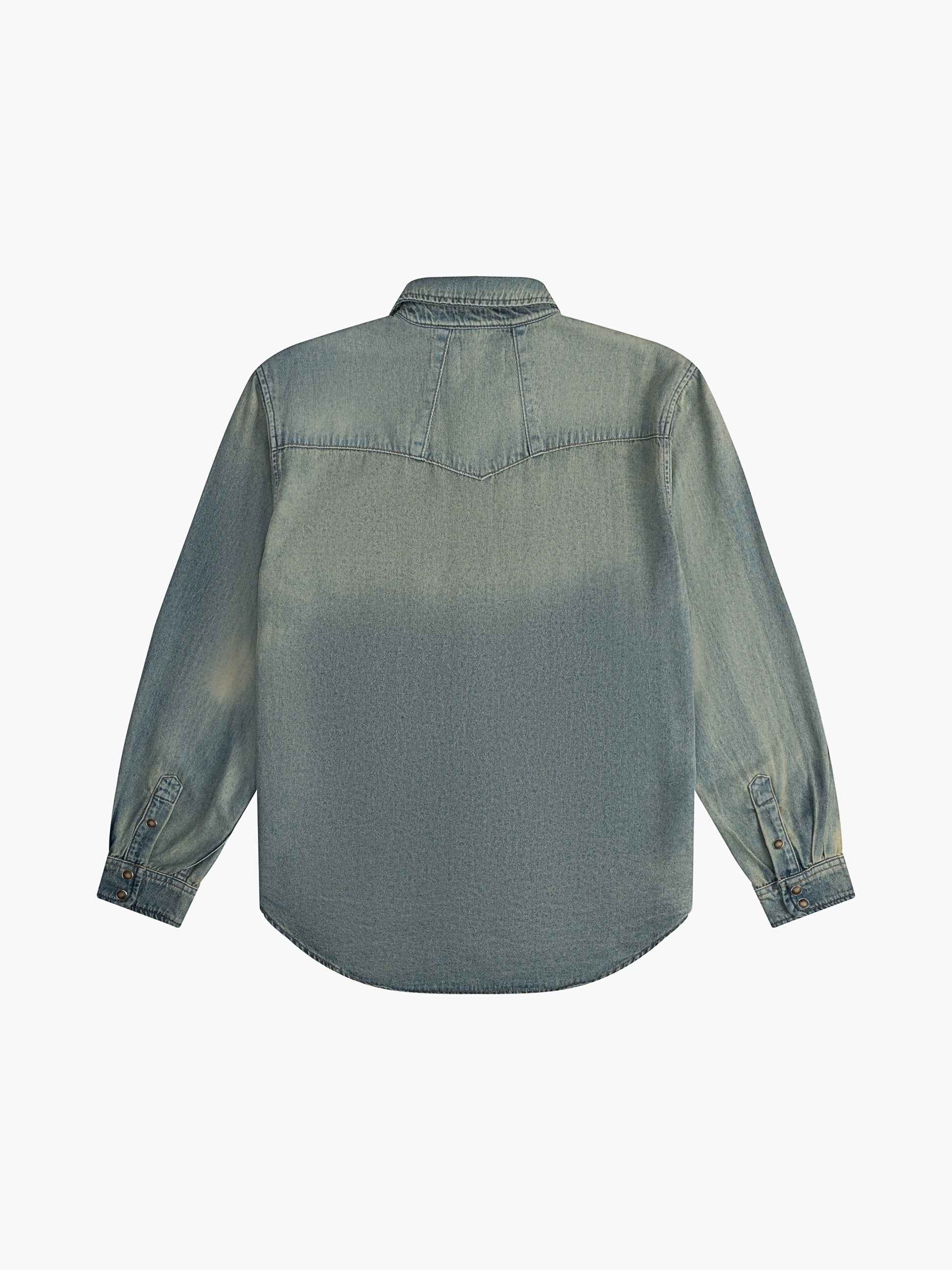 RHUDE MEN'S DARK INDIGO DENIM WESTERN SHIRT