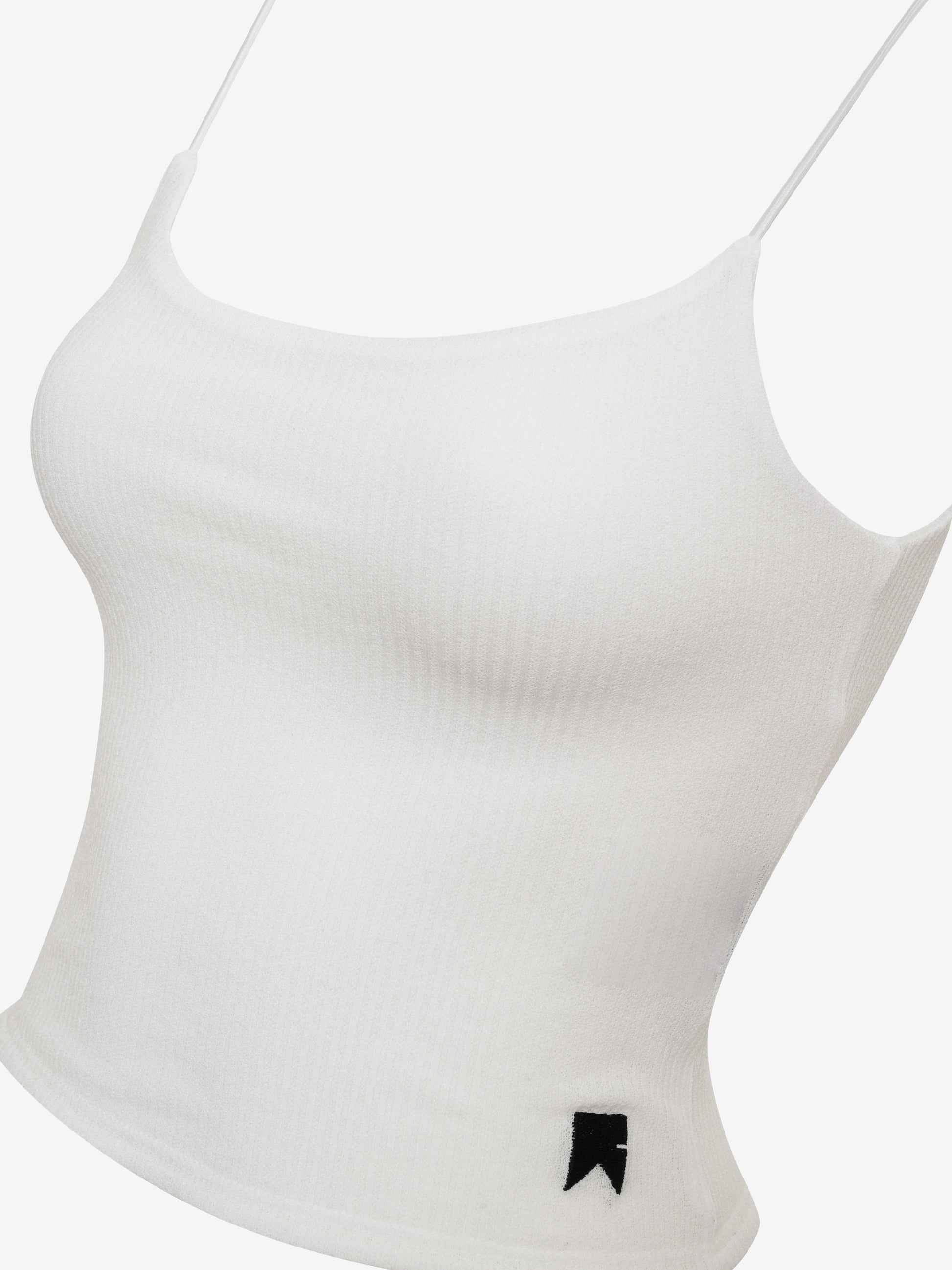 RHUDE WOMEN'S WHITE SHEER RIB KNIT TANK TOP