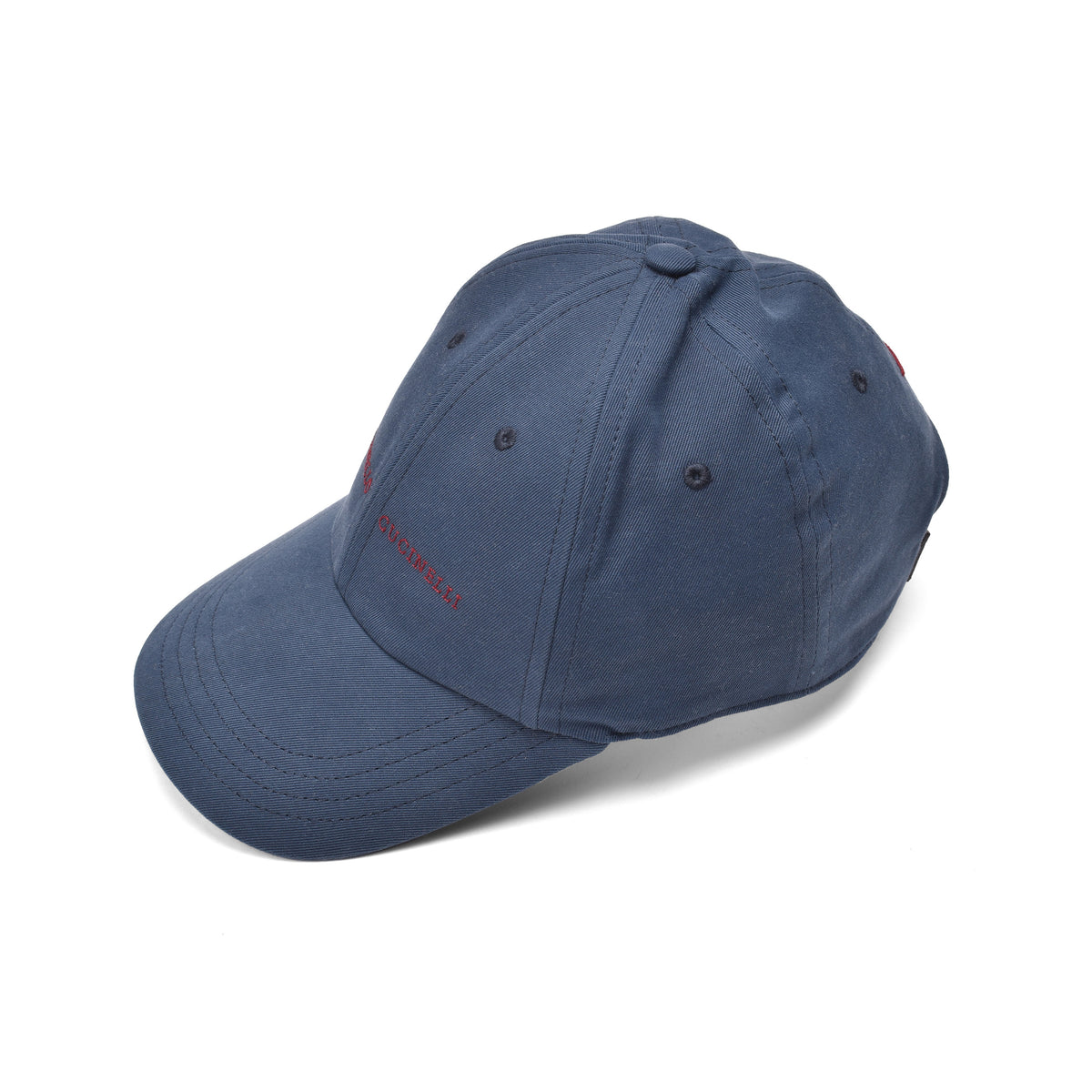BRUNELLO CUCINELLI MEN'S NAVY BLUE COTTON BASEBALL CAP