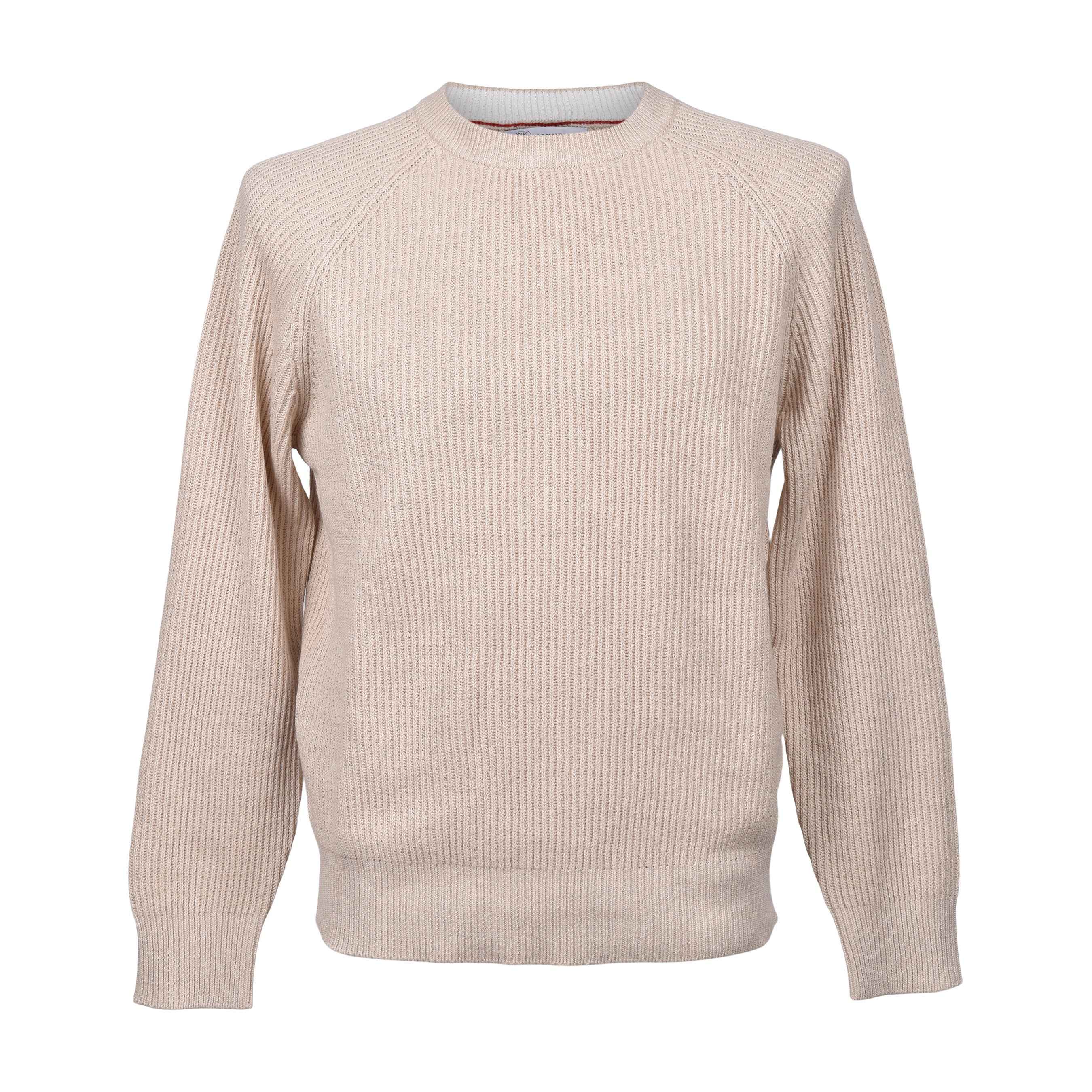 BRUNELLO CUCINELLI MEN'S 100% COTTON CREW NECK ENGLISH RIB SWEATER/PULLOVER NEW