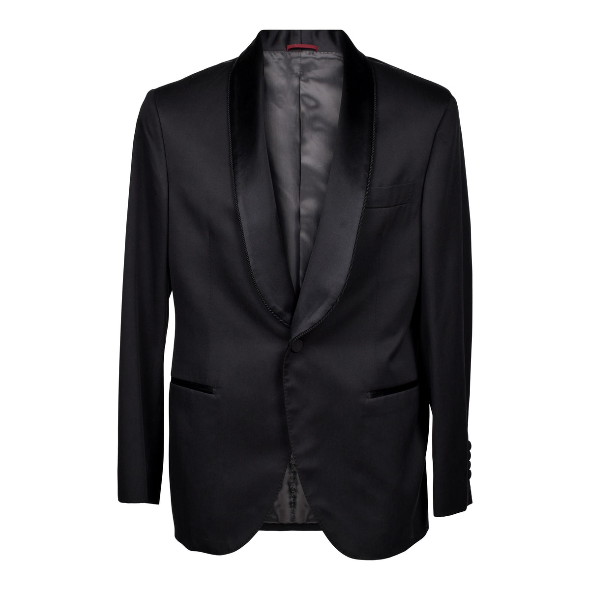 BRUNELLO CUCINELLI MEN'S BLACK SILK TUXEDO JACKET