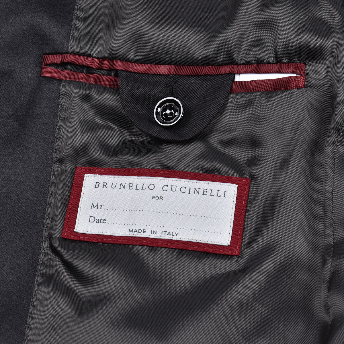 BRUNELLO CUCINELLI MEN'S BLACK SILK TUXEDO JACKET