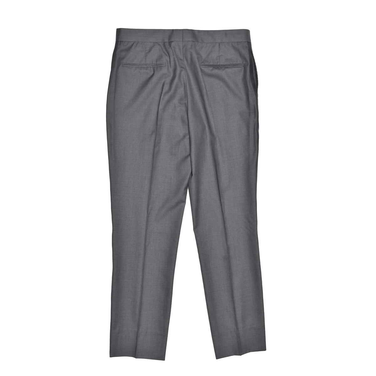 BRUNELLO CUCINELLI MEN'S GREY VIRGIN WOOL TUXEDO TROUSERS