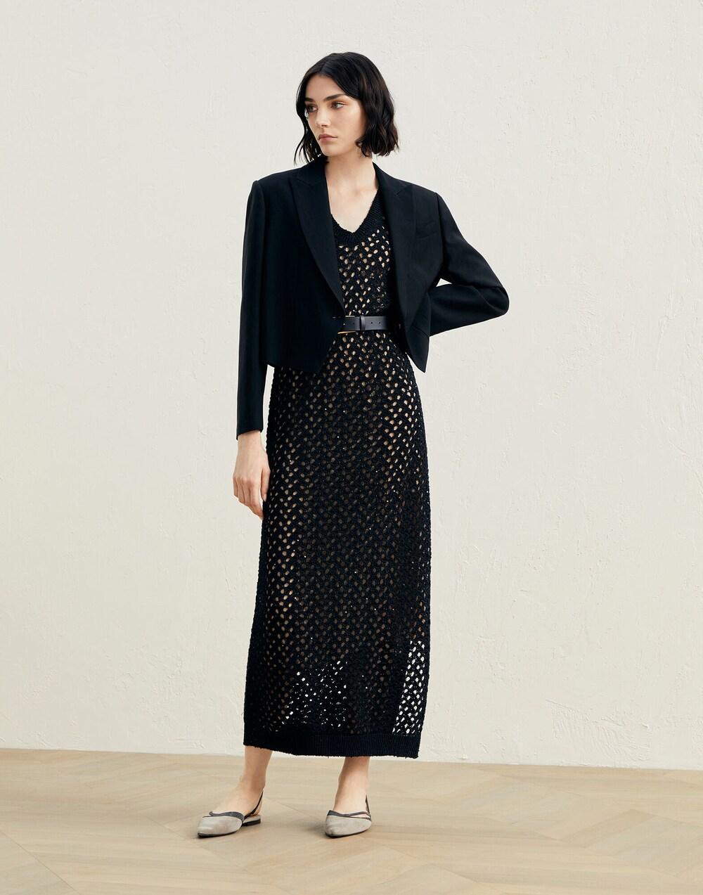 BRUNELLO CUCINELLI WOMEN'S BLACK CROPPED BLAZER