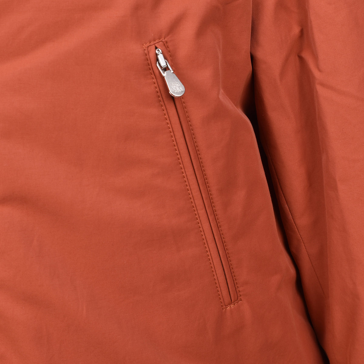 BRUNELLO CUCINELLI MEN'S RUST COTTON BLEND PUFFER JACKET