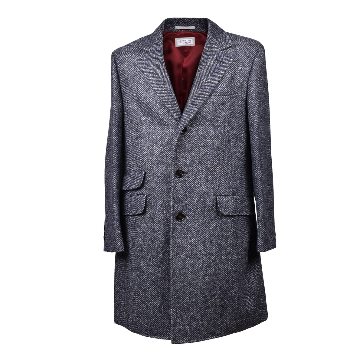 BRUNELLO CUCINELLI MEN'S NAVY WOOL BLEND BLAZER