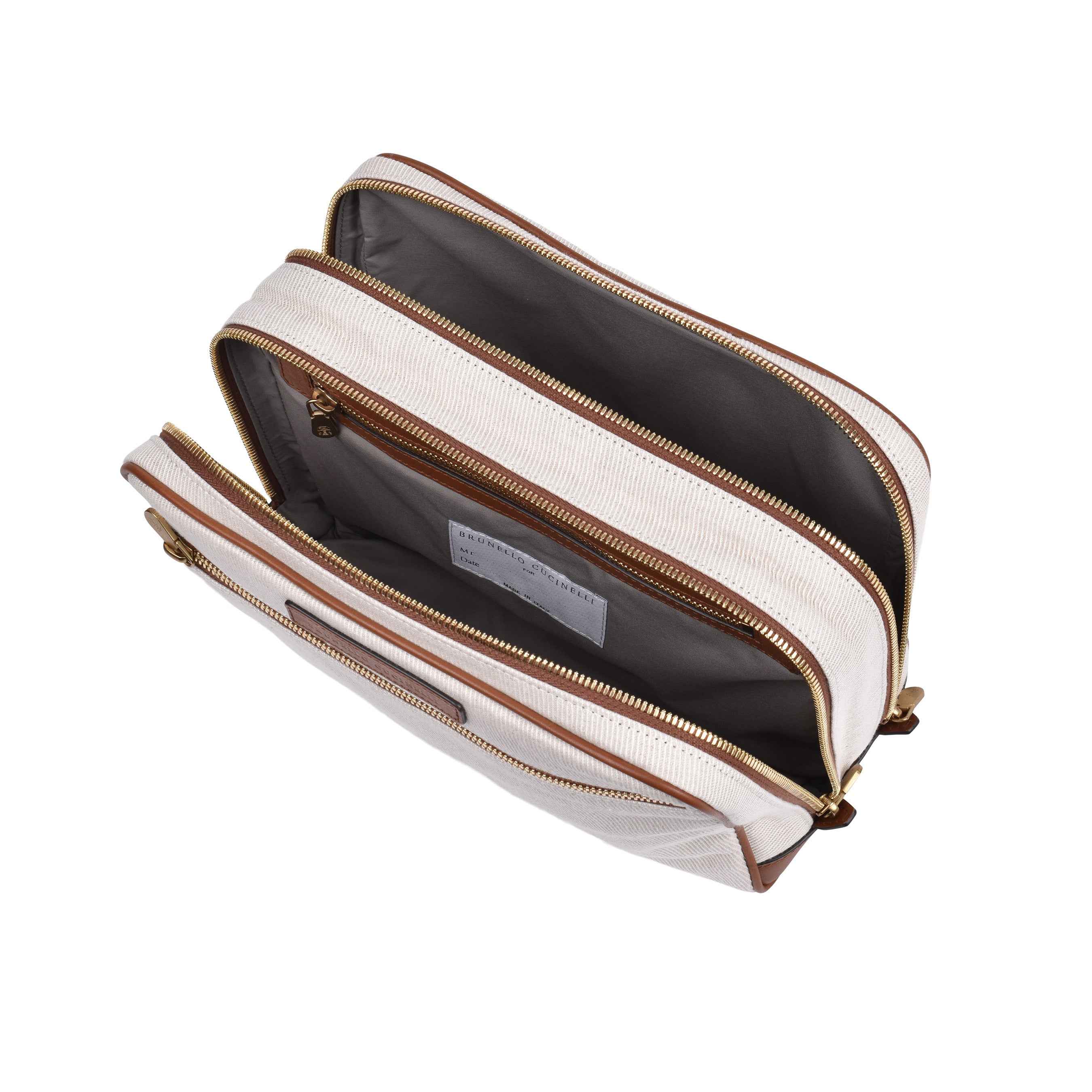 BRUNELLO CUCINELLI MEN'S TWO TONE PERSONAL CARE/ TRAVEL CASE NEW