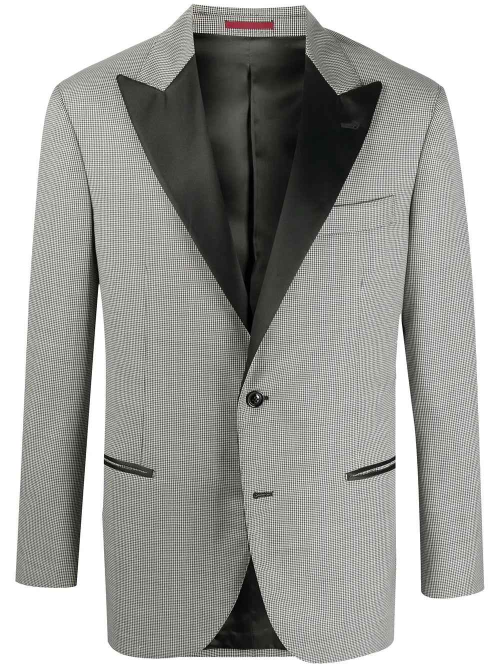 BRUNELLO CUCINELLI MEN'S BLACK LAPEL GREY BLAZER