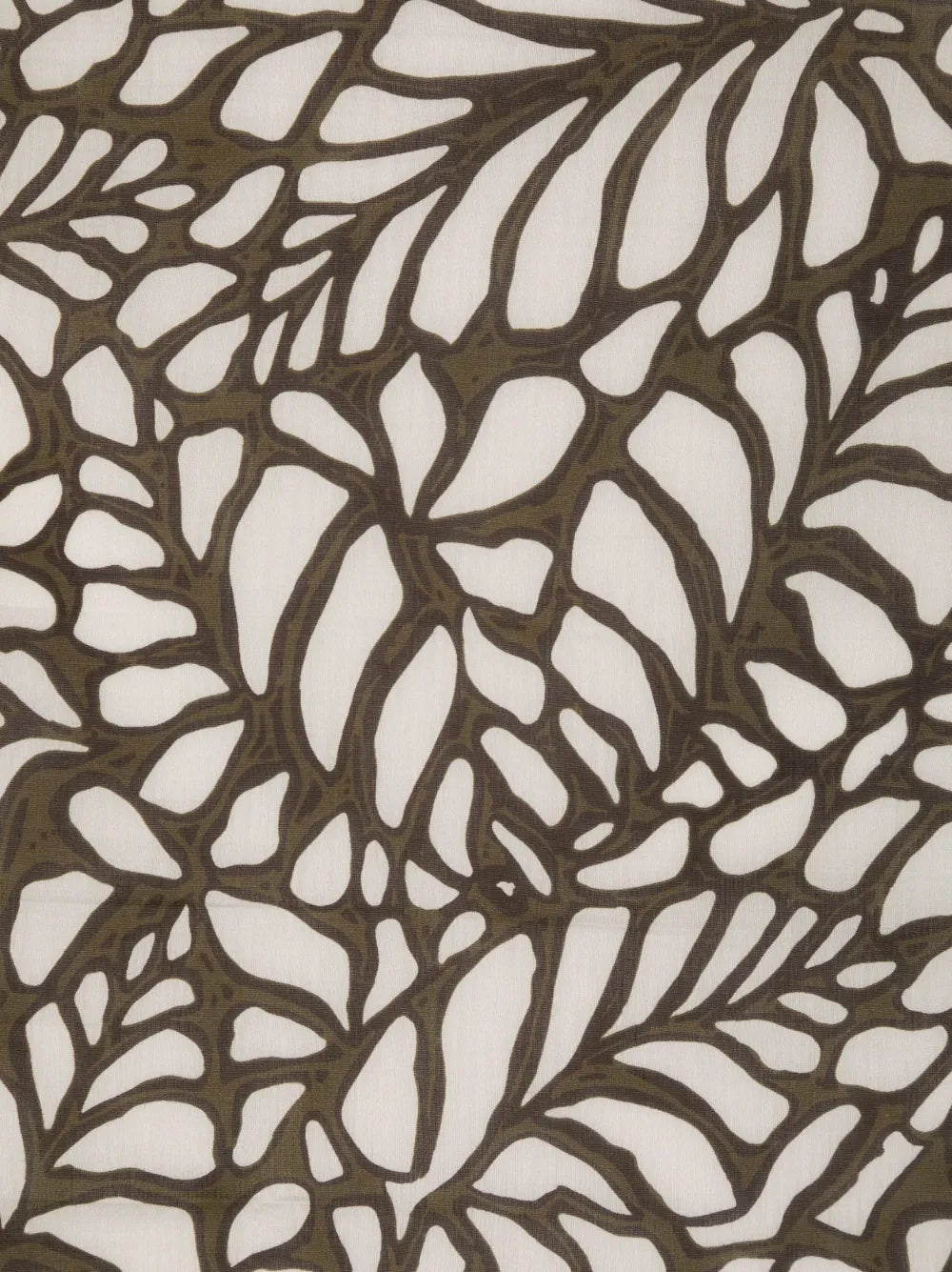 BRUNELLO CUCINELLI WOMEN'S LEAF-PATTERNED SCARF IN MILITARY GREEN