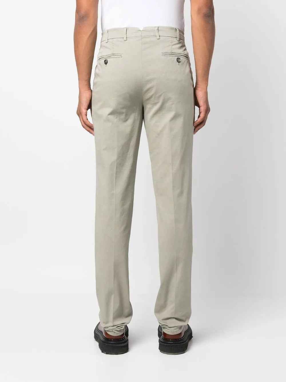 BRUNELLO CUCINELLI MEN'S BEIGE TAILORED TROUSERS