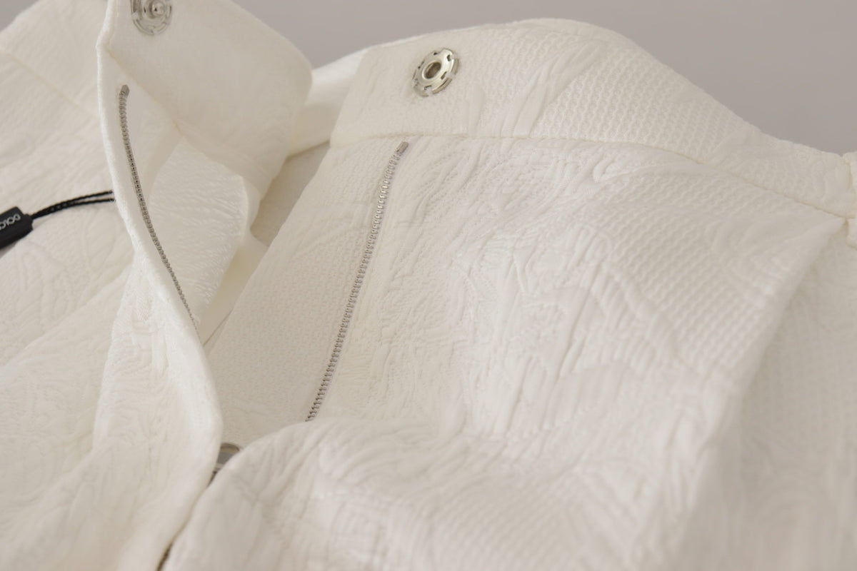 Dolce & Gabbana White High Waist Culotte Cotton Shorts