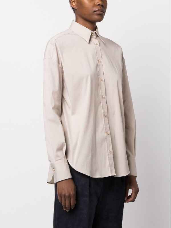 BRUNELLO CUCINELLI WOMEN'S LIGHT BEIGE TAILORED SHIRT