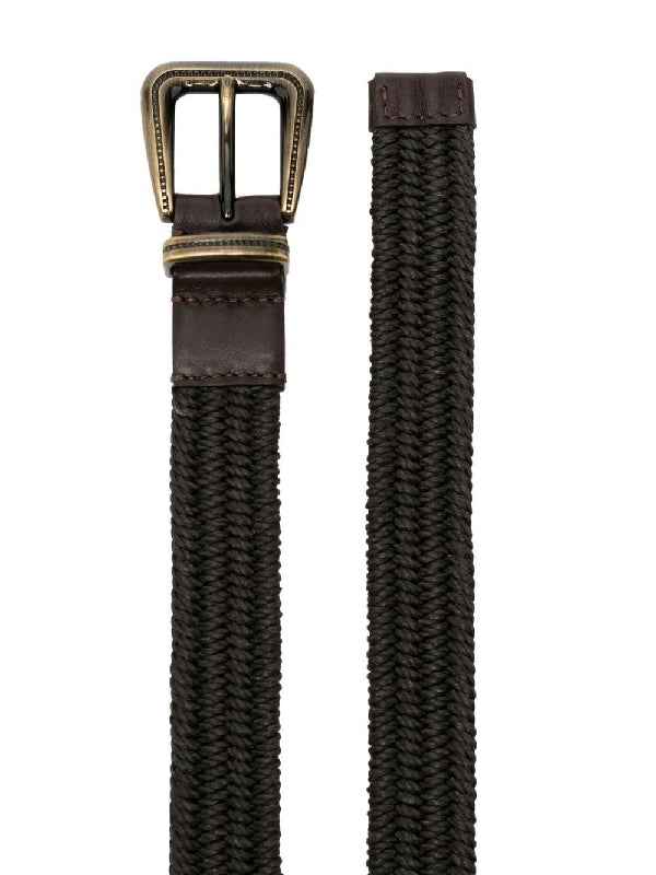 BRUNELLO CUCINELLI WOMEN'S DARK BROWN BRAIDED BELT