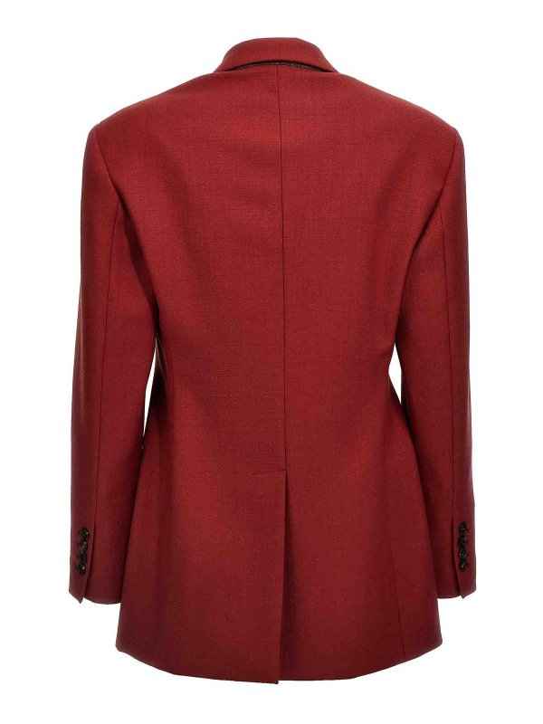 BRUNELLO CUCINELLI WOMEN'S RED TAILORED SINGLE-BUTTON BLAZER