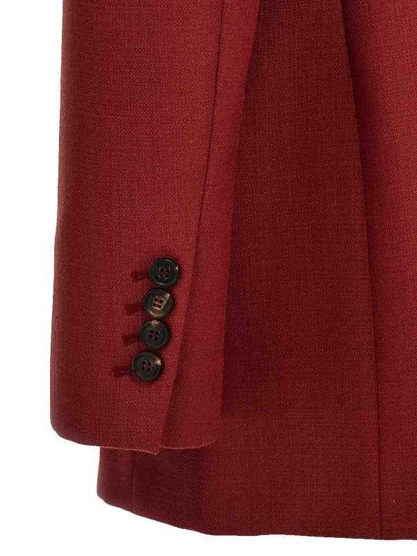 BRUNELLO CUCINELLI WOMEN'S RED TAILORED SINGLE-BUTTON BLAZER