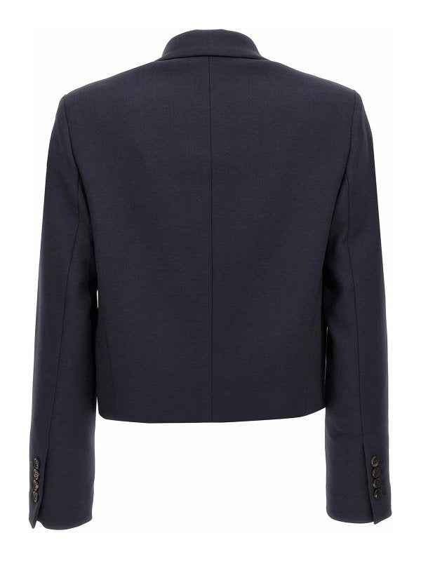 BRUNELLO CUCINELLI WOMEN'S NAVY WOOL TAILORED BLAZER