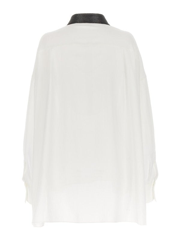 BRUNELLO CUCINELLI WOMEN'S WHITE OVERSIZED COTTON SHIRT