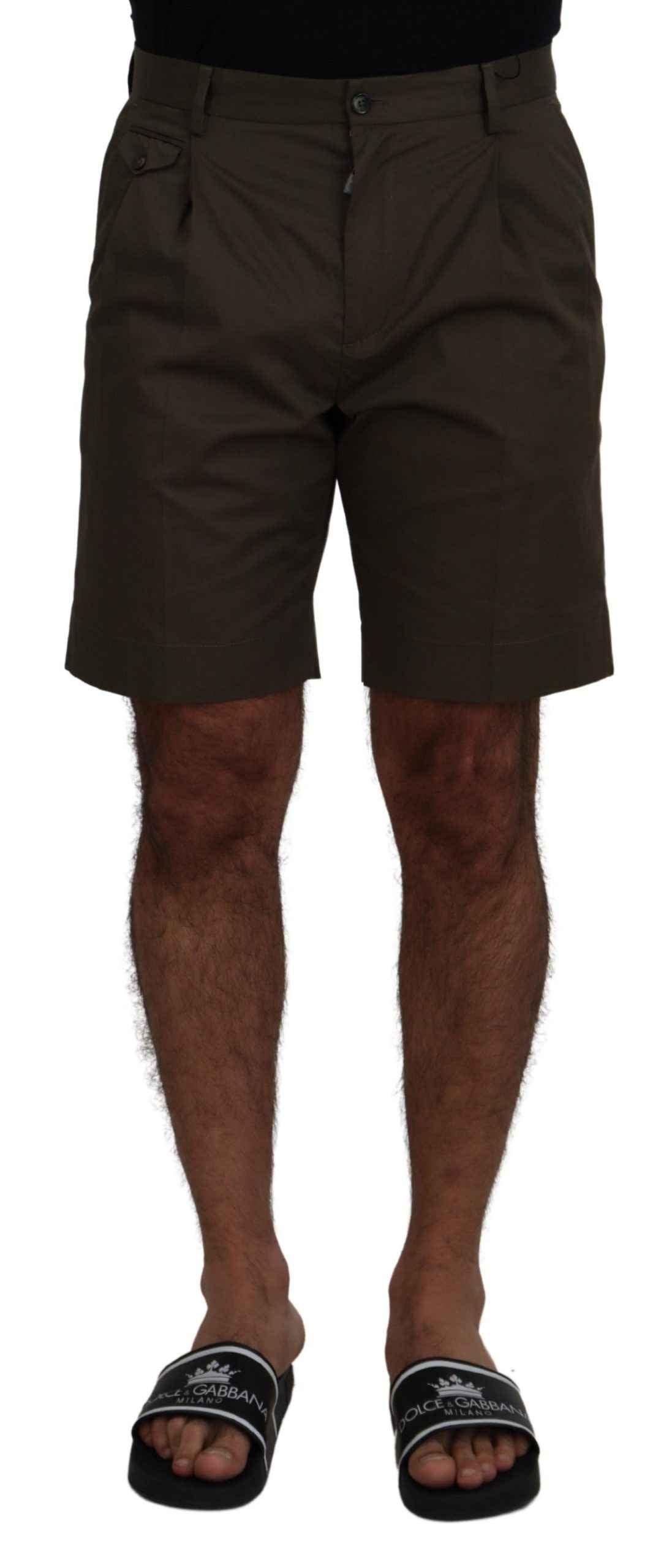 Dolce & Gabbana Green Chinos Cotton Casual Shorts
