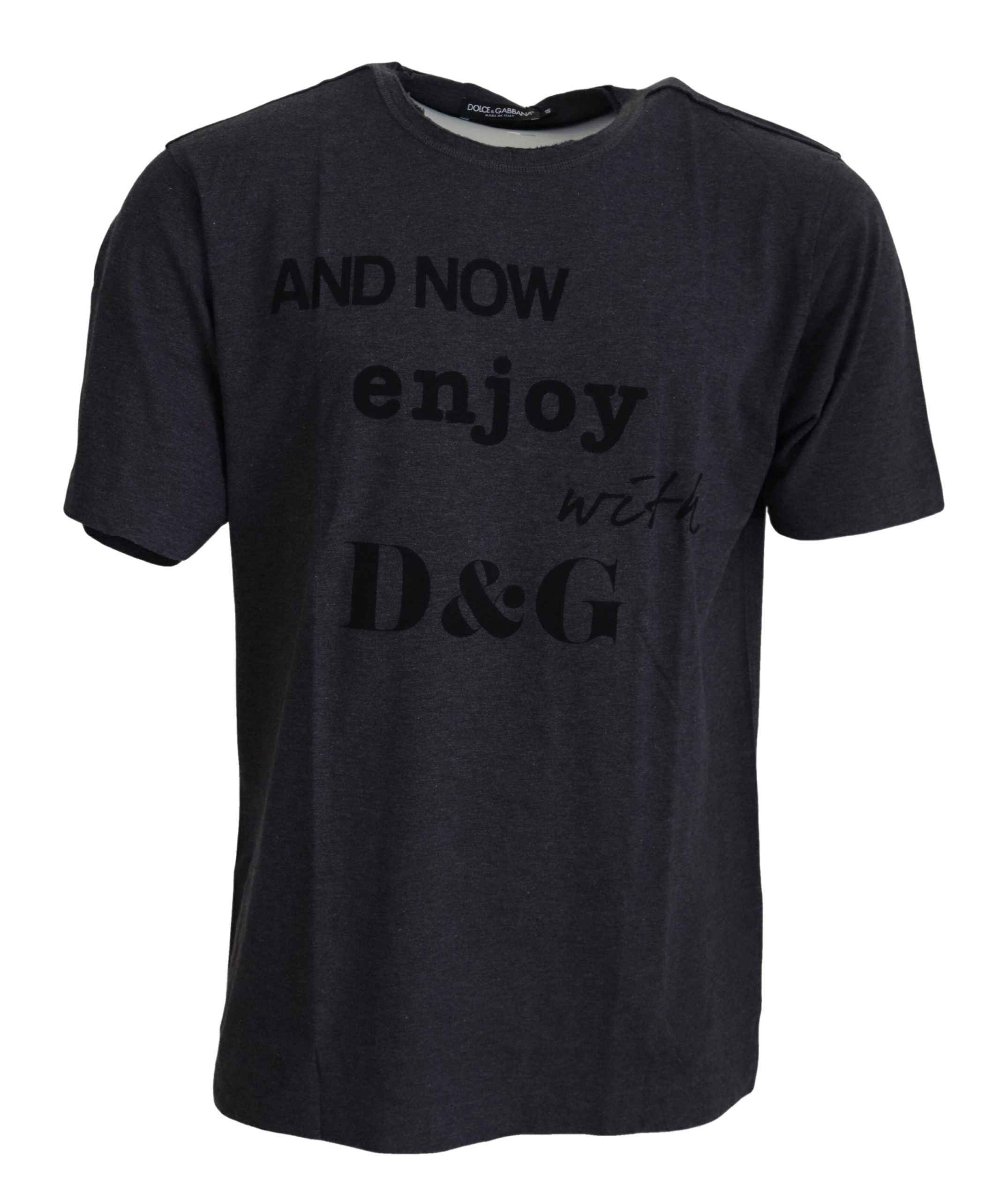Dolce & Gabbana Gray Crewneck Cotton Short Sleeve T-shirt