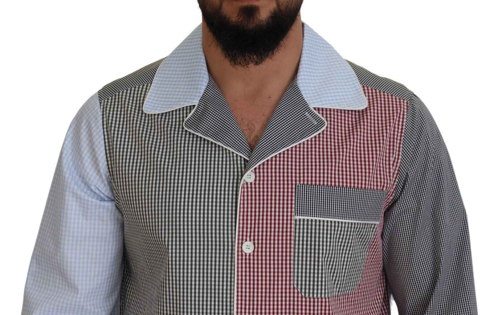 Dolce & Gabbana Multicolor Patchwork Cotton Long Sleeves Shirt