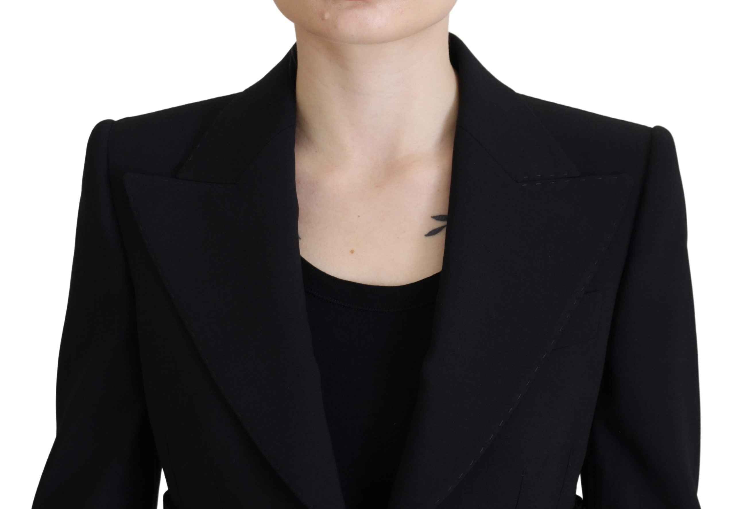 Dolce & Gabbana Black Single Breasted Fit Blazer Wool Jacket