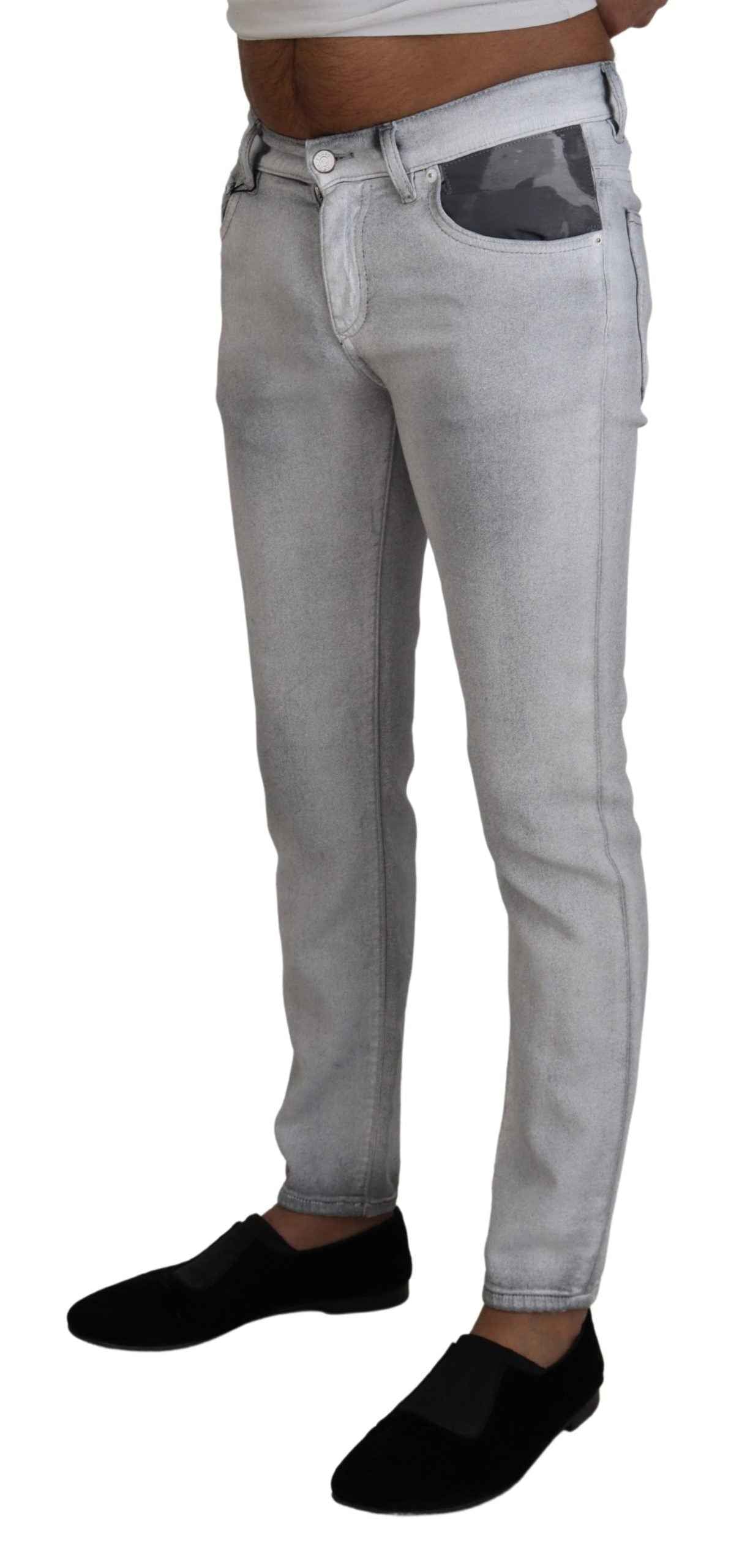 Dolce & Gabbana Gray Washed Skinny Men Denim Jeans