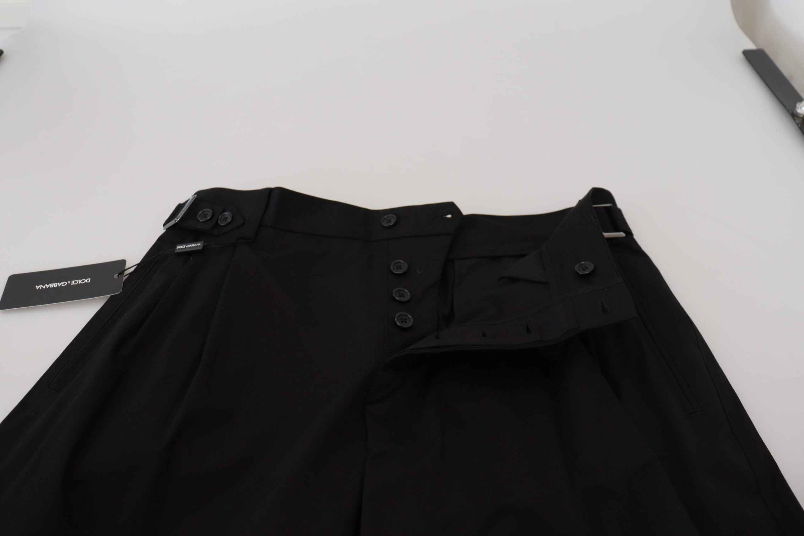 Dolce & Gabbana Black Cotton Chino Formal Pants